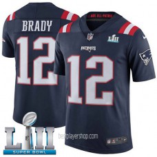 Mens New England Patriots #12 Tom Brady Authentic Navy Blue Super Bowl Rush Vapor Jersey Bestplayer